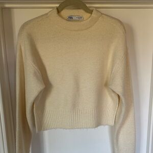 Zara Cream Crew Neck Sweater